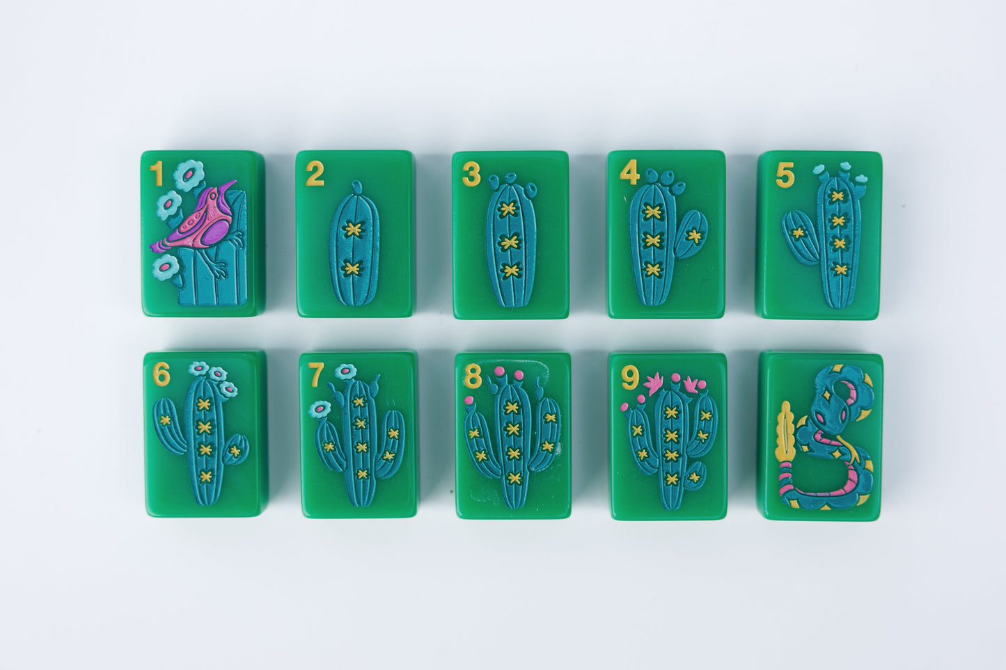 Desert Bloom American Mahjong Tiles by Mod Mahj - DESERT JADE