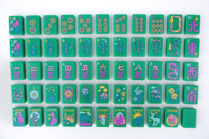 Desert Bloom American Mahjong Tiles by Mod Mahj - DESERT JADE